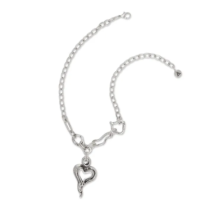 Handmade Heart Pewter Necklace