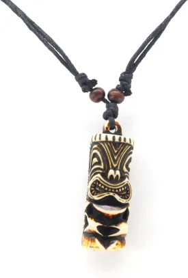 Hawaiian Tiki Pendant Necklace for Men Women -Polynesian Tribal Surfer Beach Jewelry