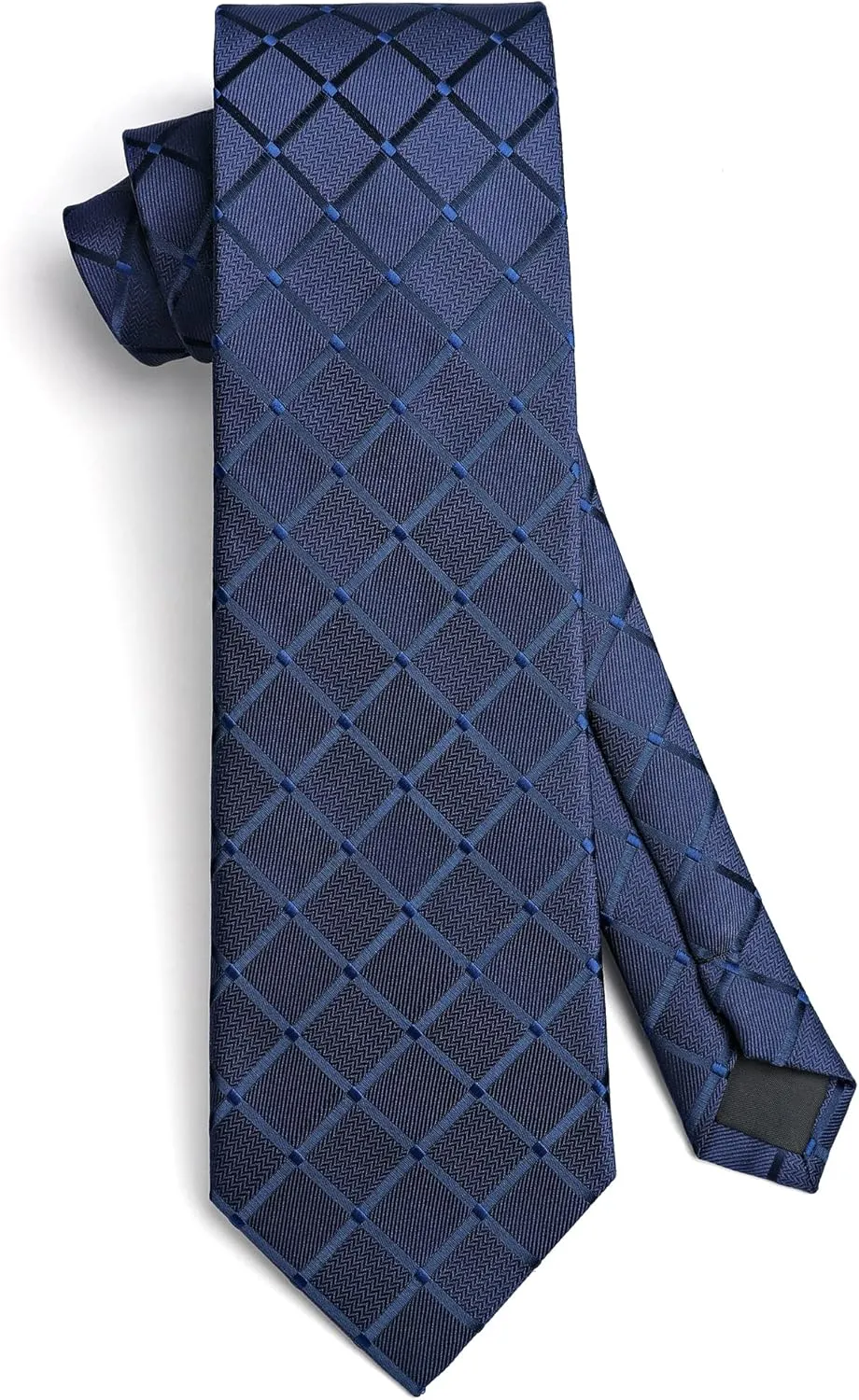 HISDERN Plaid Checkered Tie Handkerchief Woven Classic Formal Men's Necktie & Pocket Square Set