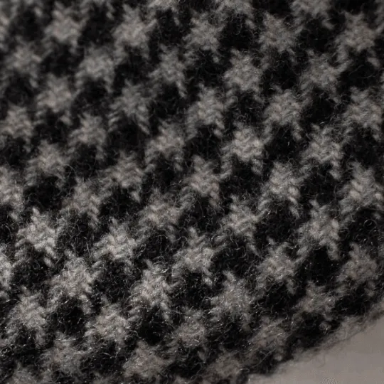 Houndstooth Oversized Unisex Wool Beret