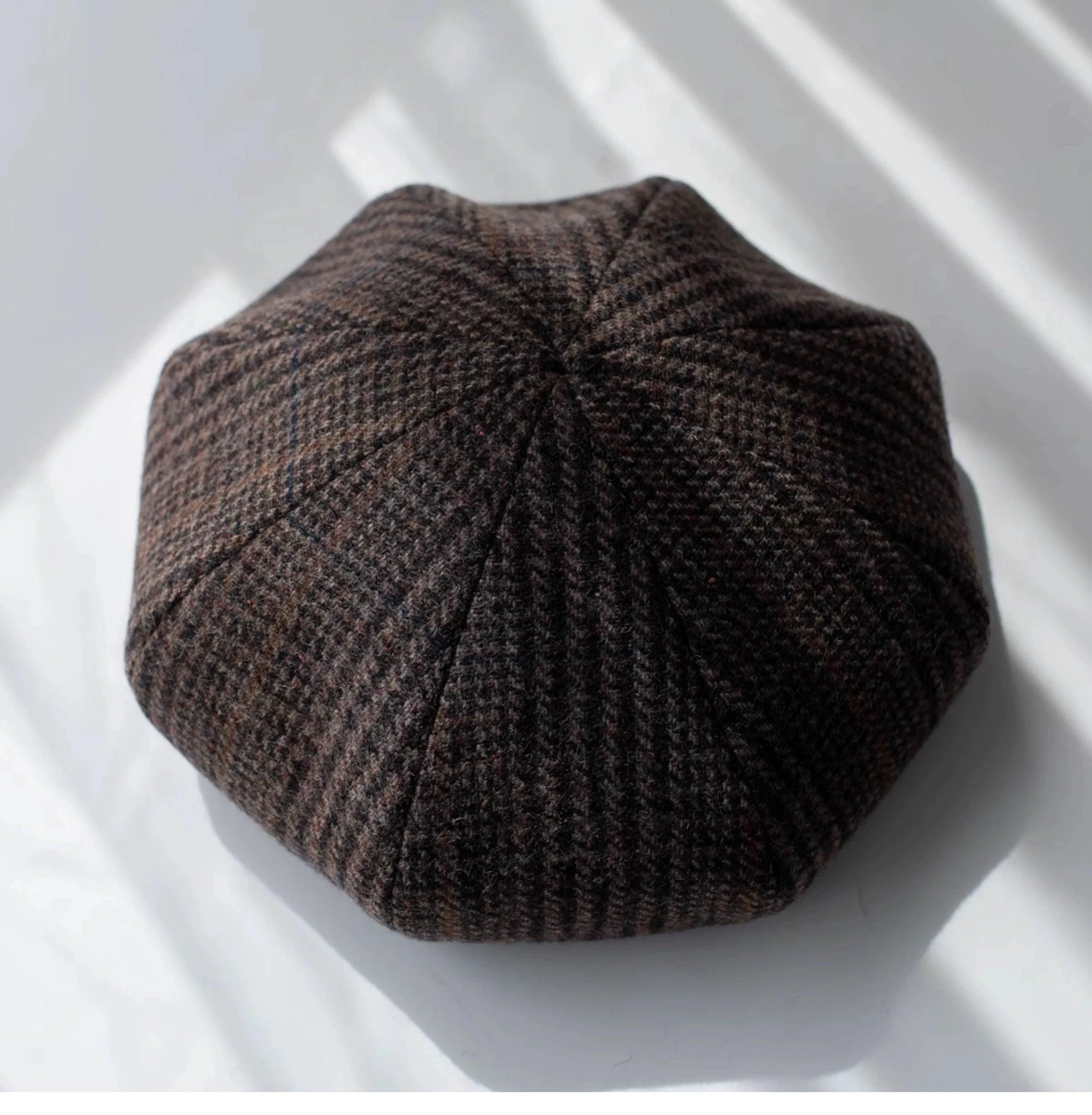 Houndstooth Oversized Unisex Wool Beret