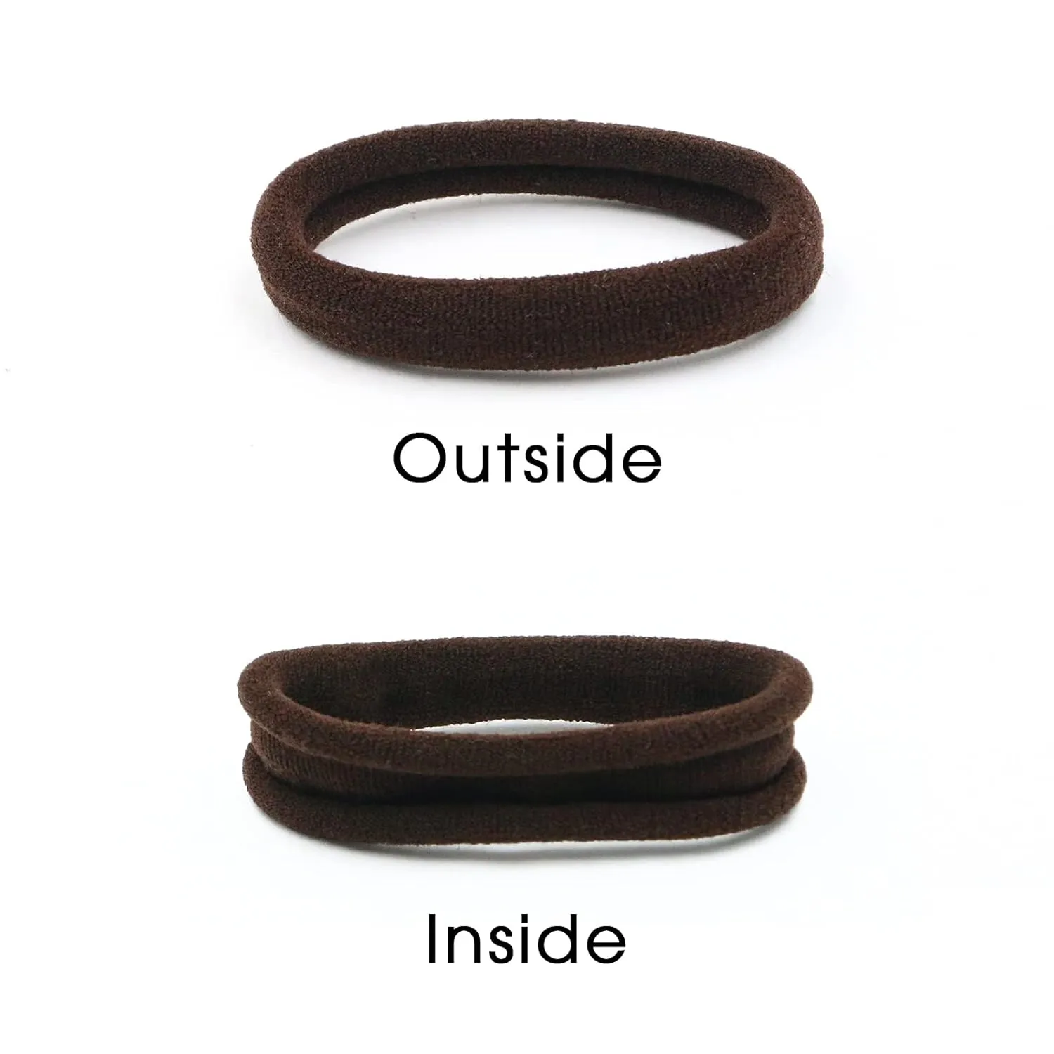 HOYOLS Soft Seamless Hair Ties, Dark Brown Stretch Elastic Ponytail Holders Bands for Women Thick Hair No Slip and Pull No Damage Scrunchies Headbands 100 Pcs (Espresso)