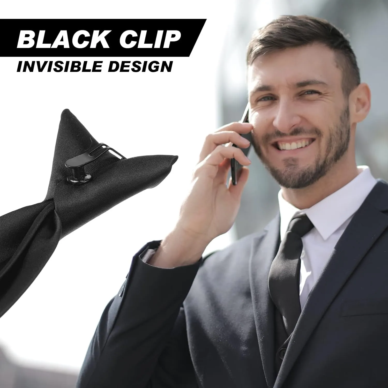 Janmercy Clip on Tie for Men 20 inch Solid Skinny Formal Neck Tie Pretied for Office School Wedding Business Uniforms