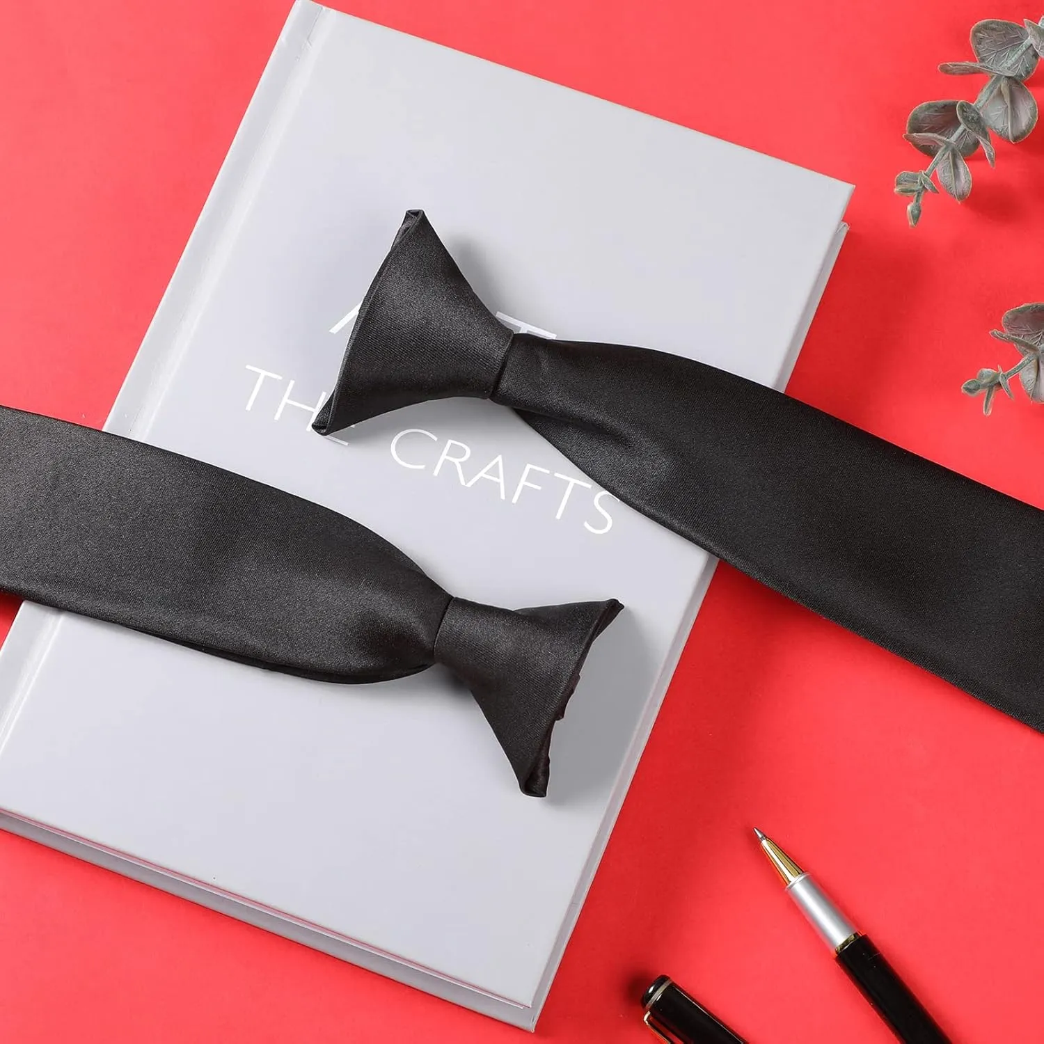 Janmercy Clip on Tie for Men 20 inch Solid Skinny Formal Neck Tie Pretied for Office School Wedding Business Uniforms