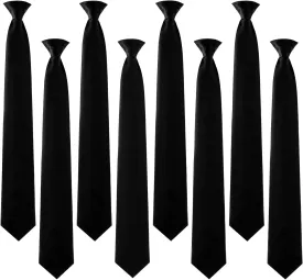 Janmercy Clip on Tie for Men 20 inch Solid Skinny Formal Neck Tie Pretied for Office School Wedding Business Uniforms