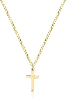 Joxevyia Cross Necklace for 14K Gold Filled Stainless Steel Small Cross Pendant with Cuban Chain Necklace Simple Faith Jewelry Christmas Gift for Men Women 16-24 Inches