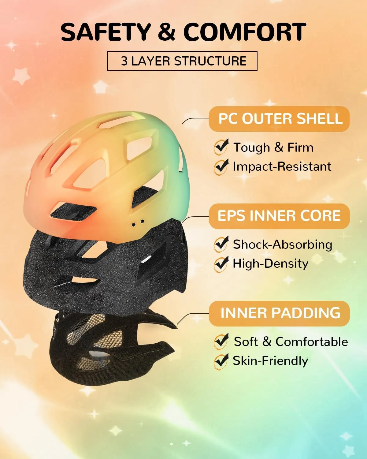 Kids Bike Helmet Toddler Helmet Adjustable Size for Kids Boys Girls Age 3-5-8 Years Multi-Sports Bicycle Helmet with Visor for Cycling Scooting