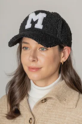 Letter M Sherpa Patch Baseball Cap