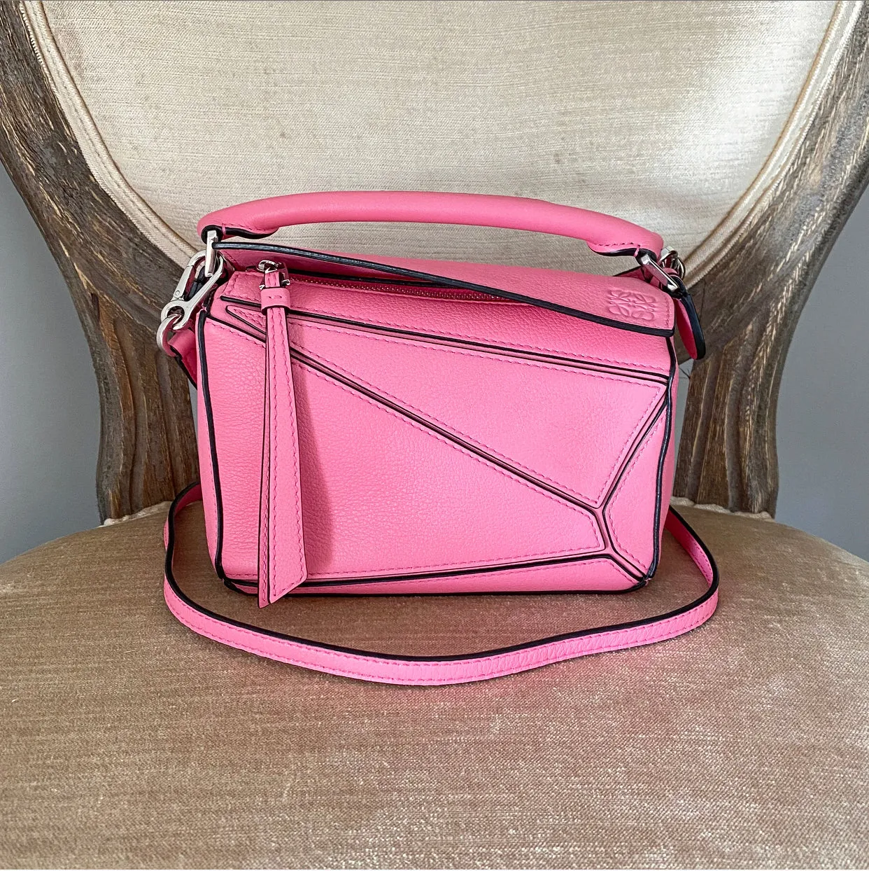 Loewe Hot Pink Mini Puzzle Crossbody Bag