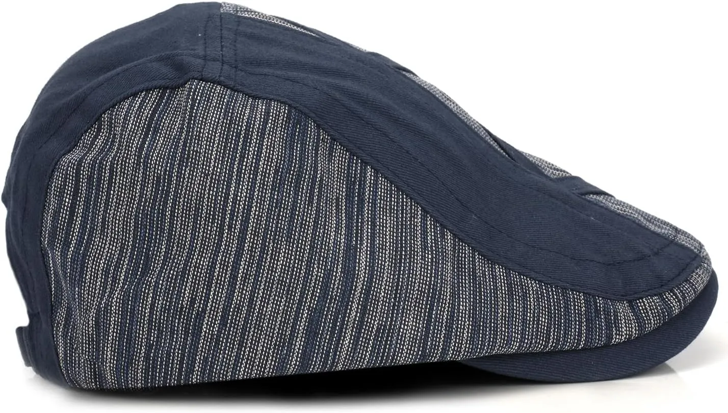 M MOACC Men's Newsboy Caps Cotton Buckle Adjustable Beret Hat Flat Driving Cap Cabbie Gatsby Hats
