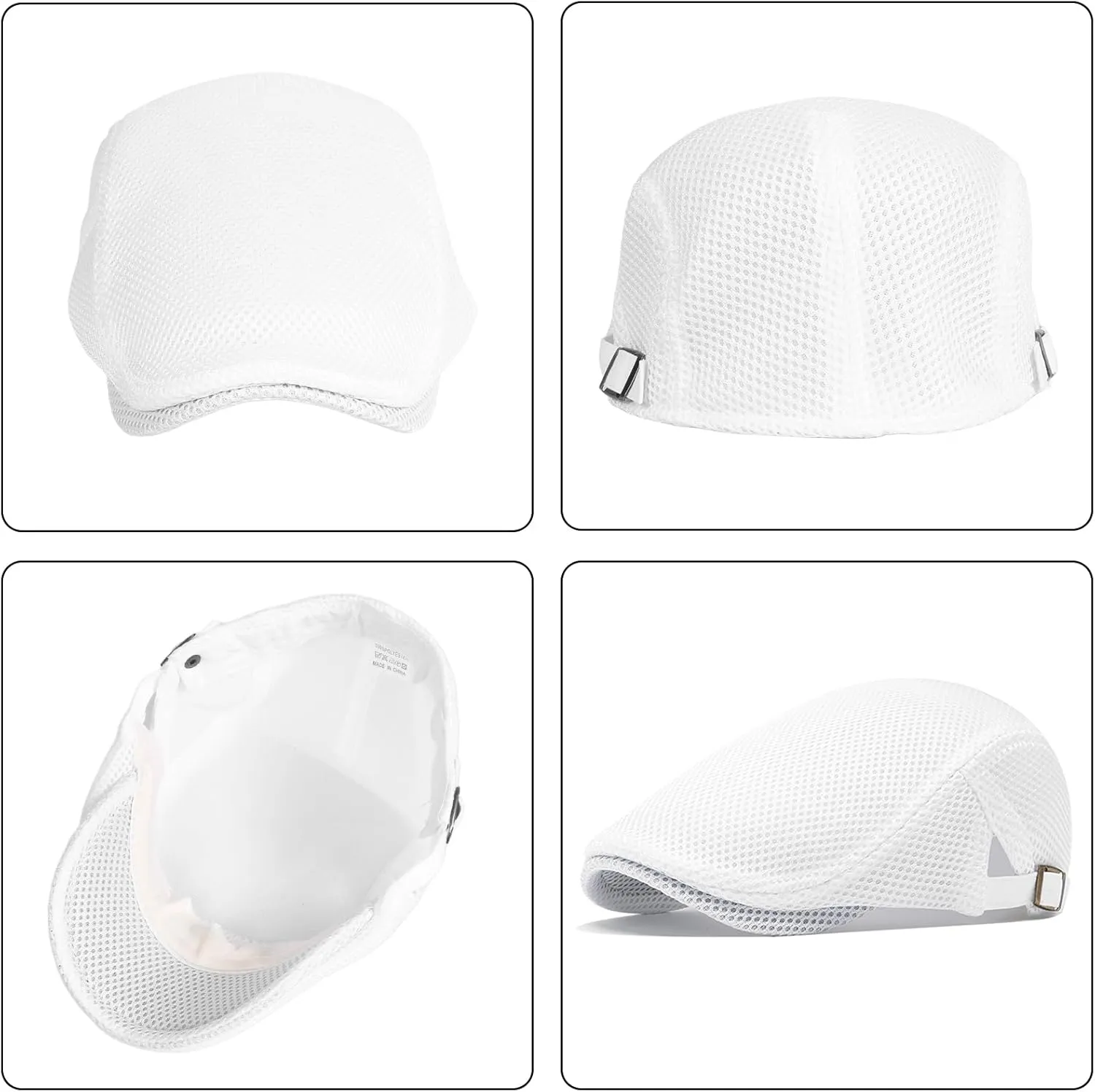 meioro Mens Breathable Mesh Summer Hat Adjustable Flat Cap Newsboy Beret Ivy Cap Irish Cabbie Fishing Hats