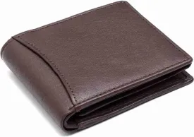 Men's Genuine Leather Wallet Brown Color RFID Protection & 12 Card Slots (Pack of 1).