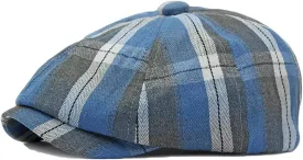 Mens Plaid Newsboy Cap Scally Newsies Ivy Cabbie Golf Hat
