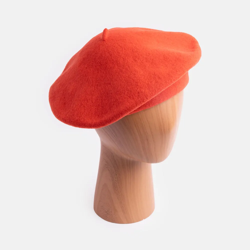 Orange Pure Merino Classic Beret