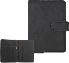 Passport Holder for Travel, RFID Passport Holder, Black Passport Cover Case, Passport Wallet PU Leather Passport Book Travel Wallet with Card Holder Travel Must Haves Accessories for Women and Men