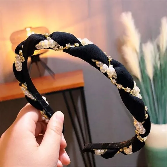 Pearl Crystal Hoop Headband