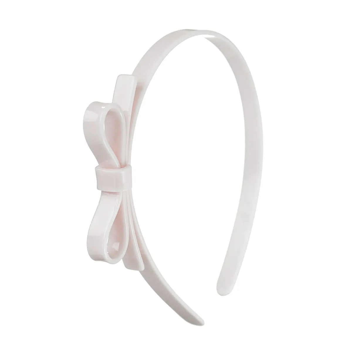 Pearl White Thin Hair Bow Acrylic Headband