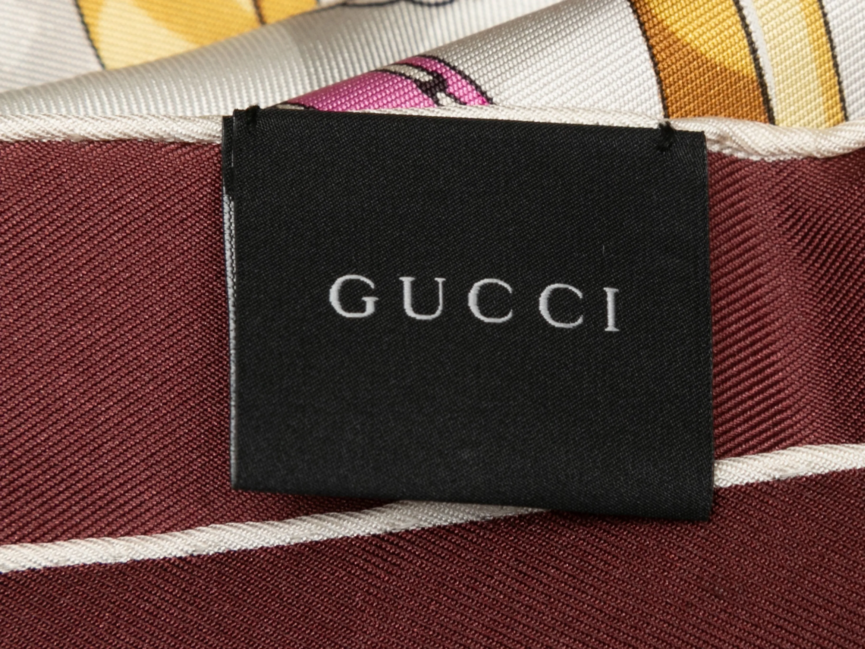 Pink & Multicolor Gucci Printed Silk Scarf