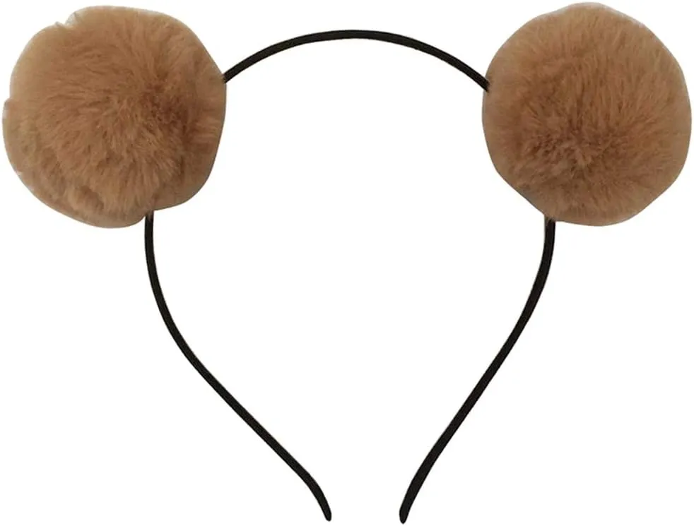 Pom Pom Headband Head Hoop Animal Style Cute fluffy Hairband for Girls Boys Costume