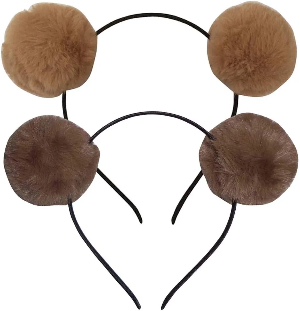 Pom Pom Headband Head Hoop Animal Style Cute fluffy Hairband for Girls Boys Costume