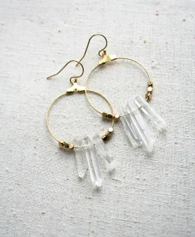 Raw Crystal Hoops