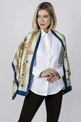 Sabrina 100% Italian Silk Scarf Lime