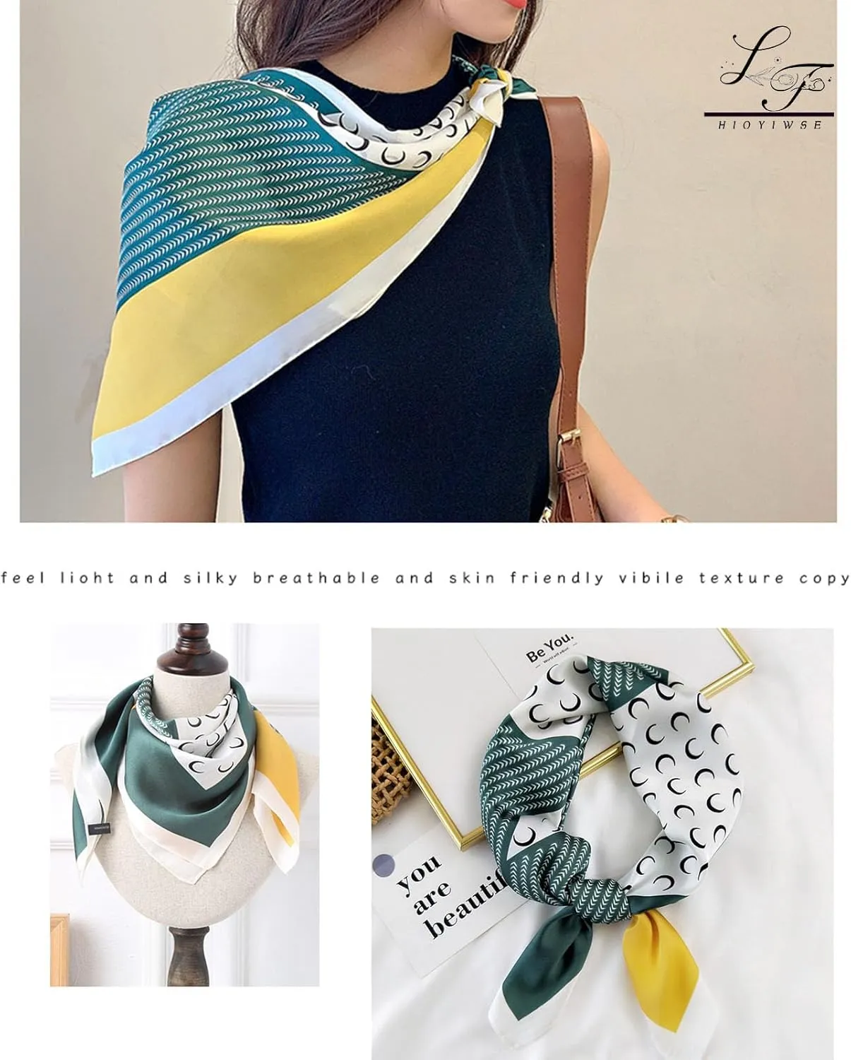 Satin Bandanas Head Scarf For Women Hair Scarves Accessories Lightweight Fashion Wrap Neck Silk Sleeping Headscarf