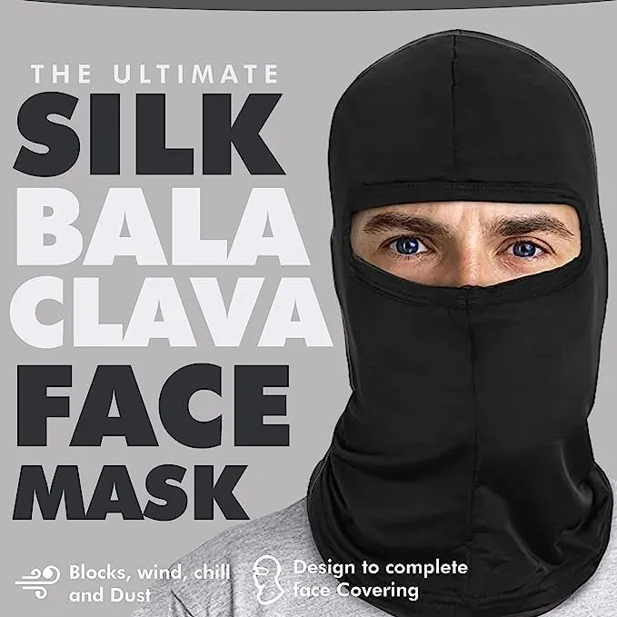 Silk Balaclava Face Mask Men - Breathable Under Helmet Wear Windproof Motorcycle Balaclava