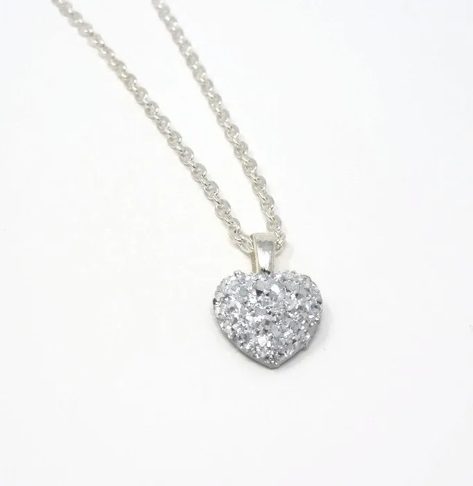 Silver Heart Necklace - Bridesmaid Necklace. Be My Bridesmaid.