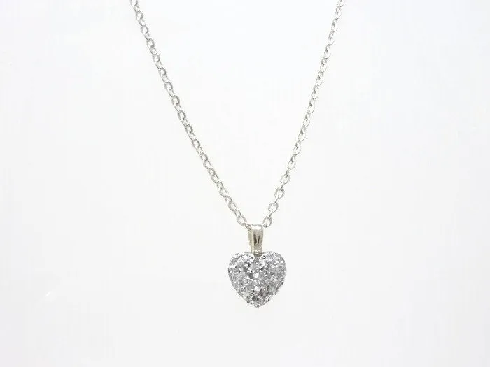 Silver Heart Necklace - Bridesmaid Necklace. Be My Bridesmaid.