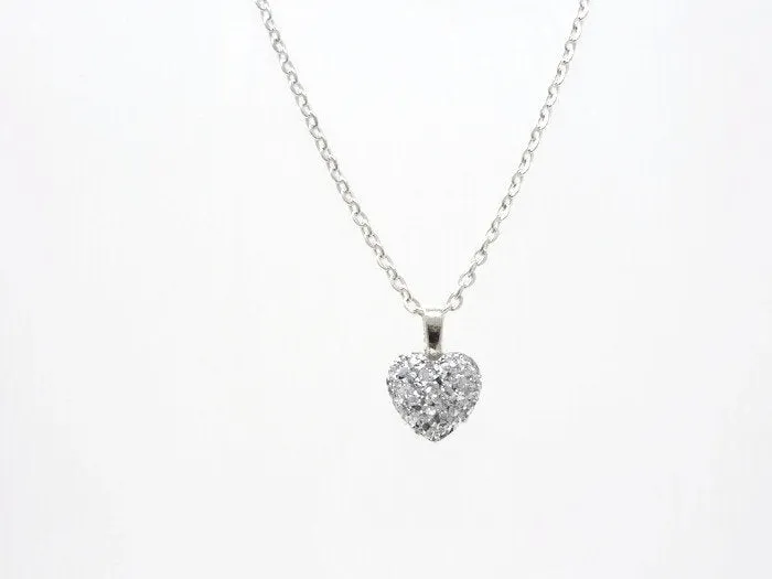 Silver Heart Necklace - Bridesmaid Necklace. Be My Bridesmaid.