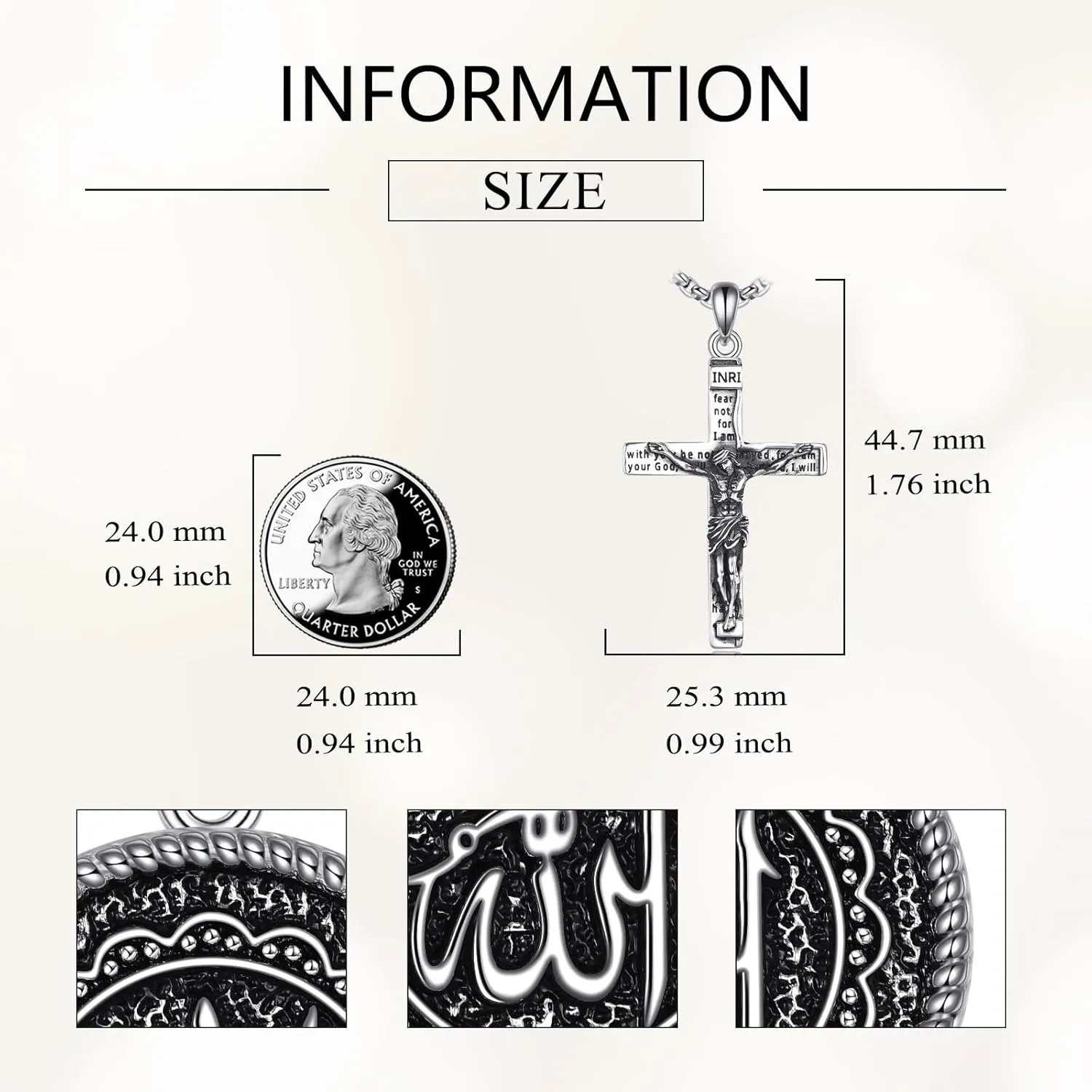 Sterling Silver St Michael/Crucifix/St Christopher/St Jude/Virgin Mary Necklace for Men Women Patron Saint Pendant Amulet Medal Religion Jewelry Gifts