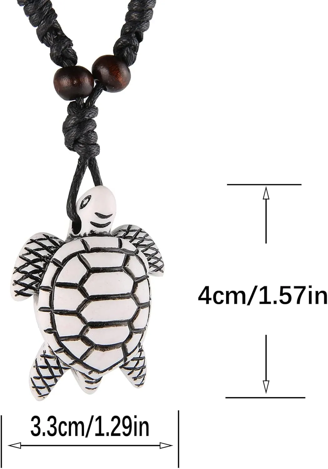 STWTR Hawaiian Turtle Pendant Necklace Men Women - Adjustable Rope Surfer Necklace Handmade Necklace