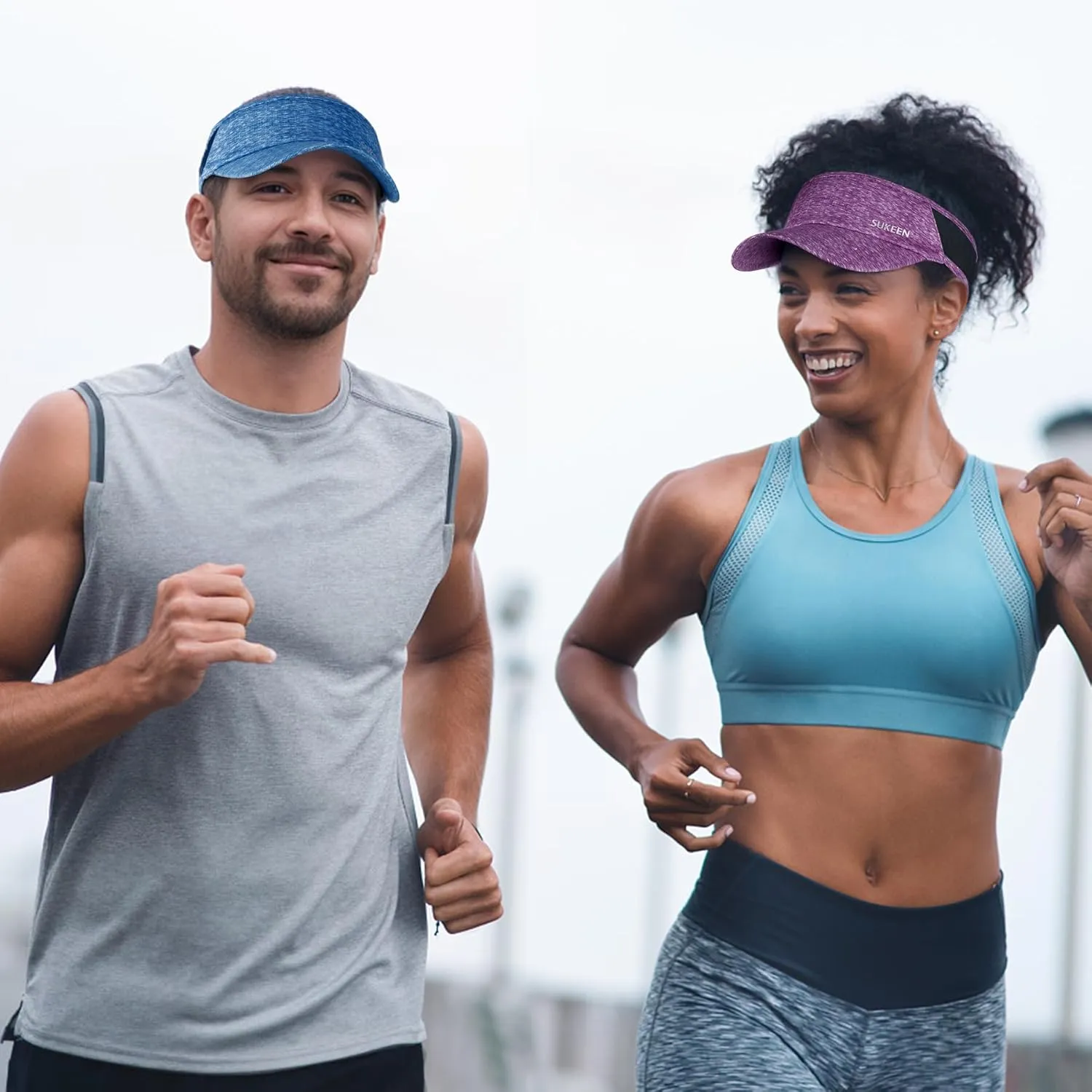 Sukeen Sports Sun Visor Men Women Lightweight Portable Cooling Stretchy Visor Hat for Running, Golf, Daily Wear