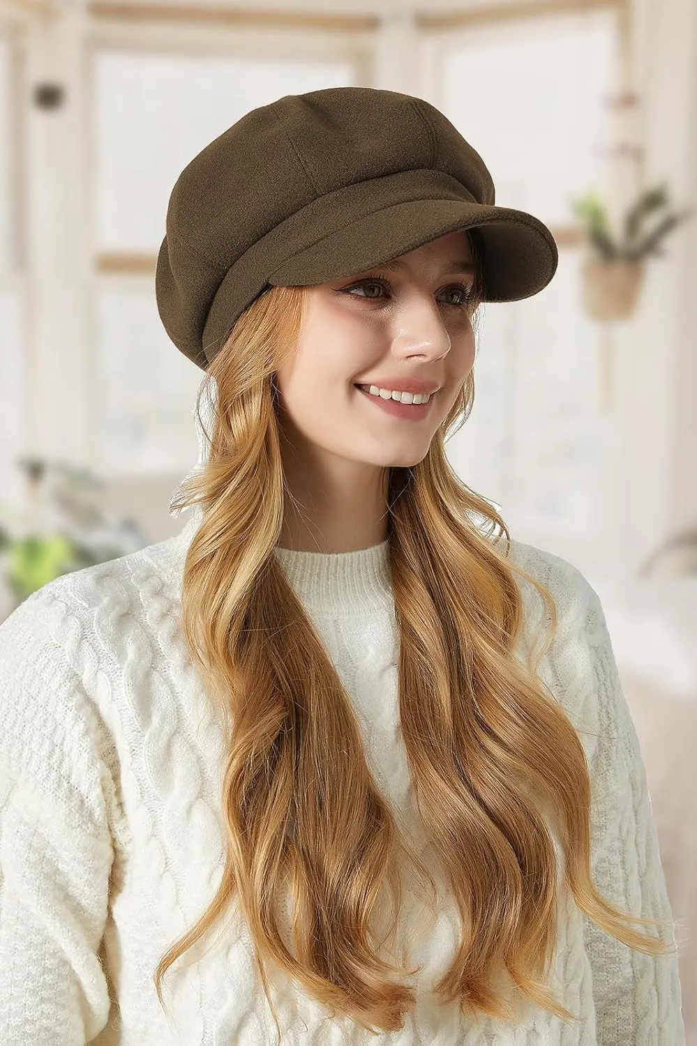 Sumolux Women Beret Newsboy Hat French Wool Cap Classic Autumn Spring Winter