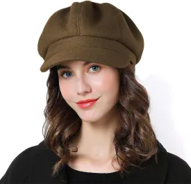Sumolux Women Beret Newsboy Hat French Wool Cap Classic Autumn Spring Winter