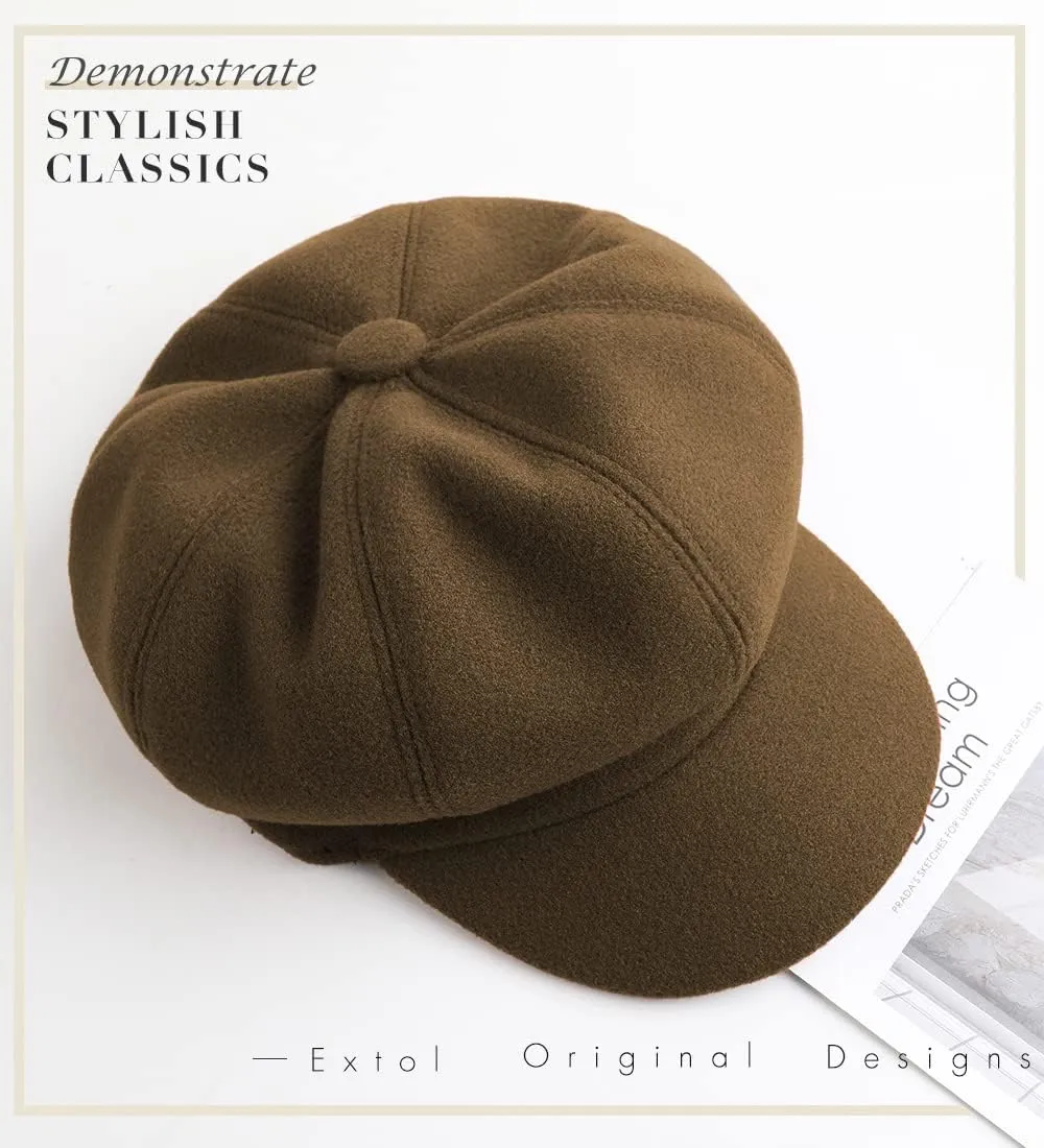 Sumolux Women Beret Newsboy Hat French Wool Cap Classic Autumn Spring Winter