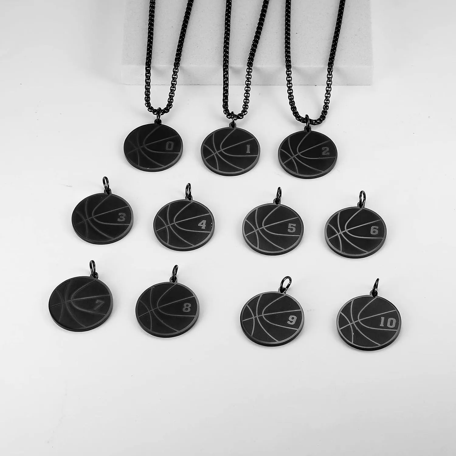Susook Basketball Number Necklace for Men Black Stainless Steel Basketball Charm Pendant Personalized PH4:13 Bible Verse I Can Do All Things Sport Jewelry Gifts for Men