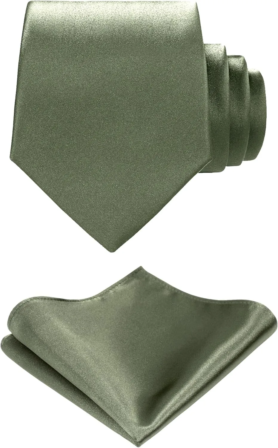 TIE G Solid Satin Woven dyed Color Formal Necktie and Pocket Square Sets in Gift Box