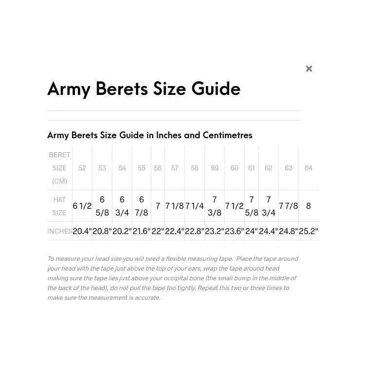 United Nations (UN) Beret Silk Lined