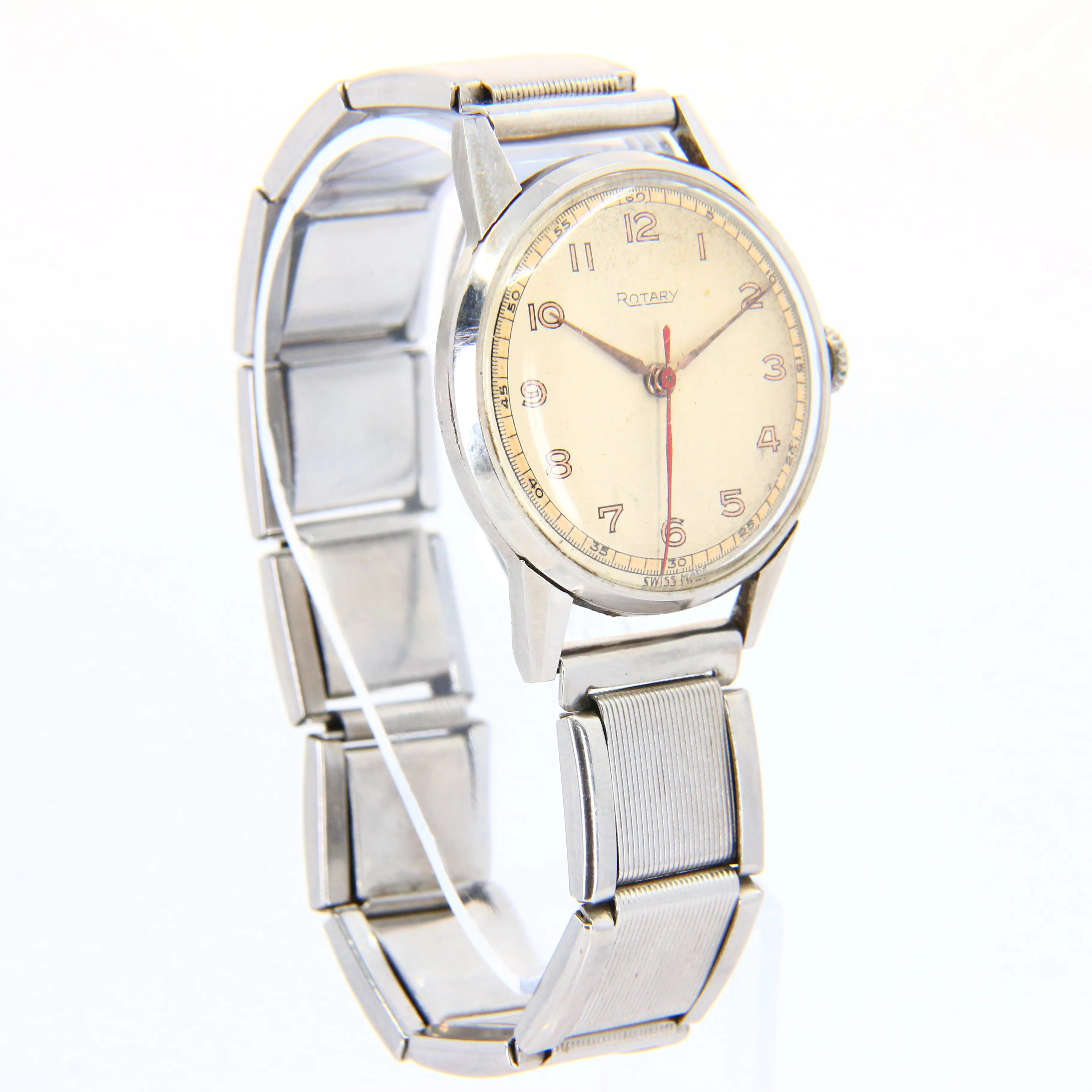 Vintage Rotary Wristwatch Steel cal 670 17 Jewel Working Running Order