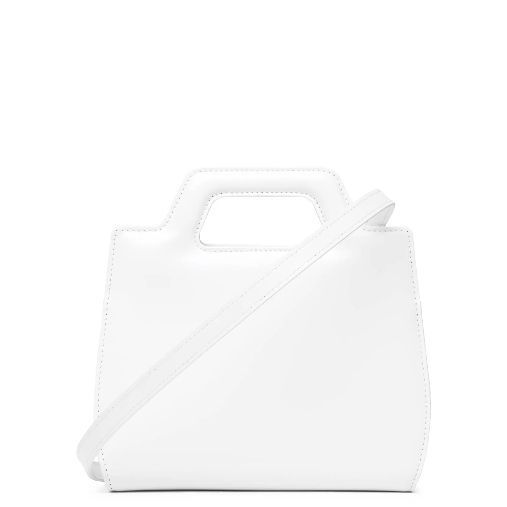 Wanda mini white leather bag