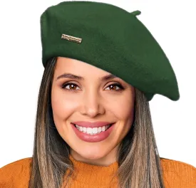 Wool French Berets for Women, Solid Color Beret Hats for Women Girls Lady, Casual and Chic Vintage Painters Hat