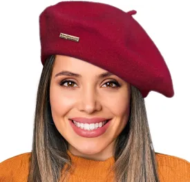 Wool French Berets for Women, Solid Color Beret Hats for Women Girls Lady, Casual and Chic Vintage Painters Hat