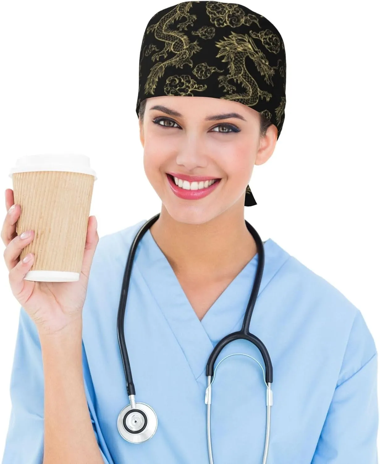 Working Cap with Sweatband Comfortable and Breathable Adjustable for Men Women Scrub Cap