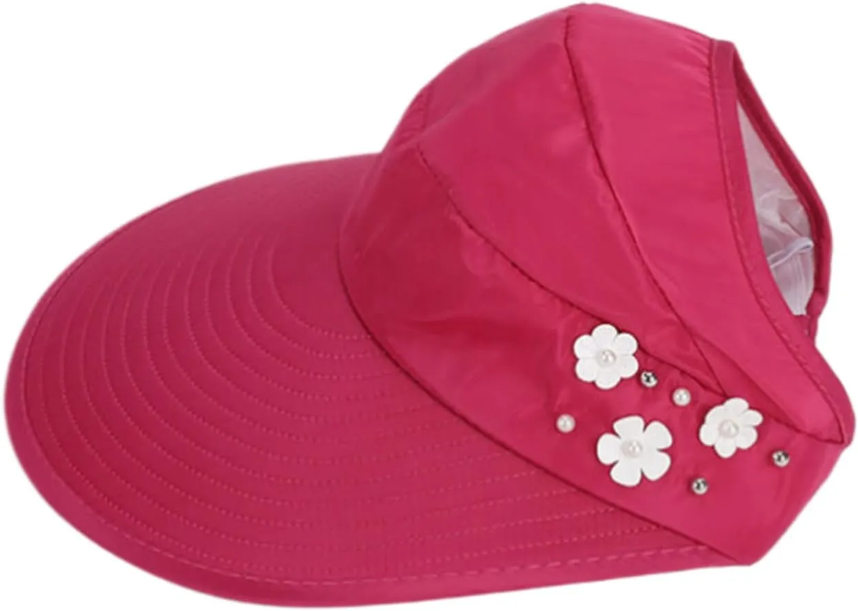 YEKEYI Sun Hats Women Summer Hat Outdoor UV Protection Wide Large Brim Cap Beach Visor Caps Foldable (Nave)