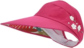 YEKEYI Sun Hats Women Summer Hat Outdoor UV Protection Wide Large Brim Cap Beach Visor Caps Foldable (Nave)