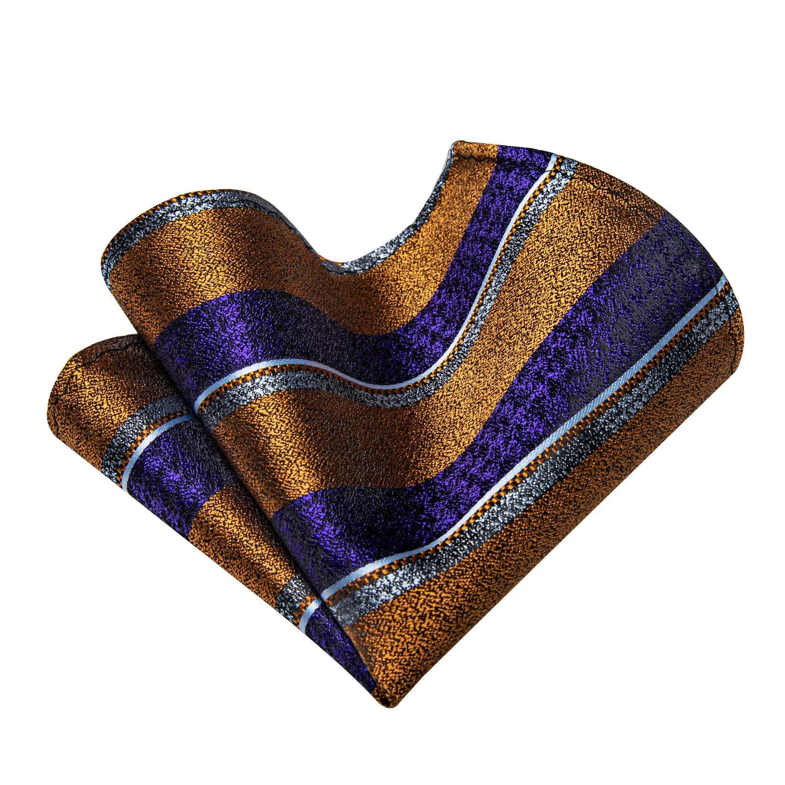 YourTies Blue Gold Necktie Striped Men Tie Brooch Set for Suit Blazer