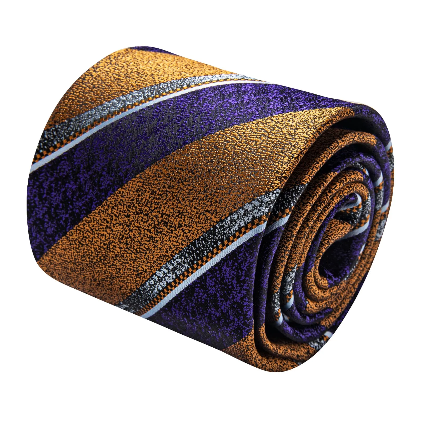 YourTies Blue Gold Necktie Striped Men Tie Brooch Set for Suit Blazer