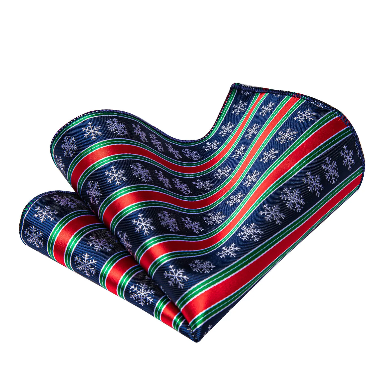 YourTies Dark Blue Red Green Striped Christmas Men's Necktie Set